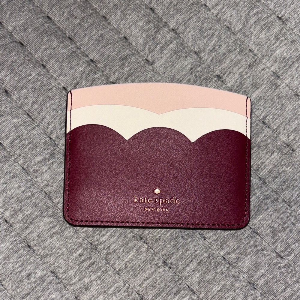 Kate Spade Blush and Burgundy Card Holder